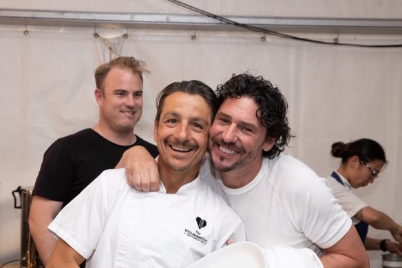 Chefs Giovanni Pilu (left) and Colin Fassnidge at the Bestest fundraiser.