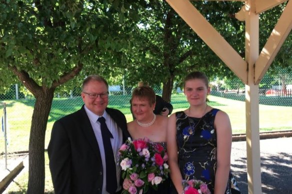 Gavin Dallow, left, and stepdaughter Zoe Hosking, right, have been killed in the White Island volcano disaster. Zoe's mother Lisa, centre, has suffered severe burns and is in a critical condition in hospital.