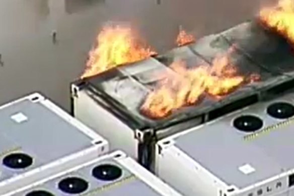 Emergency services issued hazard warnings for nearby residents after a lithium battery caught on fire on Friday afternoon.