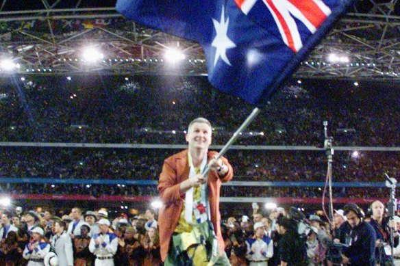 Andrew Gaze was Australia's flag-bearer at the opening ceremony.