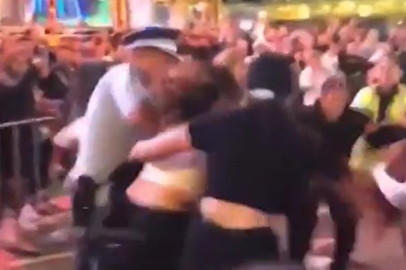 A brawl at the Sydney Royal Easter Show on Monday night. 