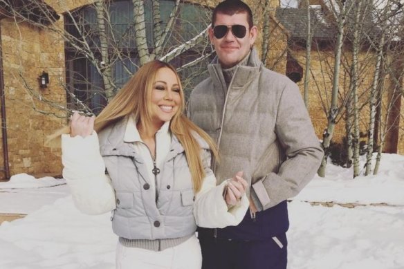 Mariah Carey with James Packer in a picture from her Instagram feed.