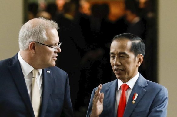 Prime Minister Scott Morrison and the President of Indonesia Joko Widodo. 