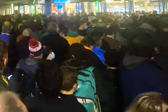 Crowds entering the Wallabies v France match at Melbourne’s AAMI Park last week.