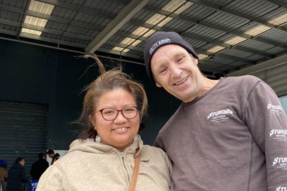 Melton couple Dolma and Dean Thornton at an early voting centre on Tuesday.