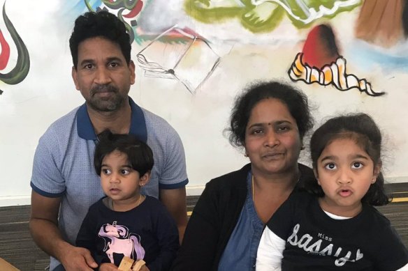 Priya and Nadesalingam and their Australian-born daughters. 