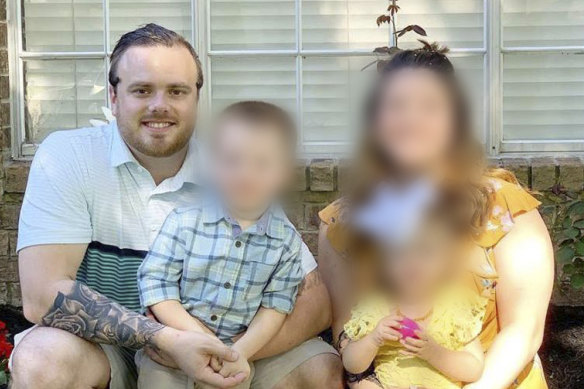 Brenton Estorffe, 29, pictured with his family.