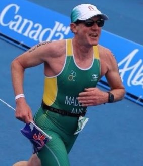 Herald journalist Garry Maddox competes at the world triathlon championships in Canada in 2014.