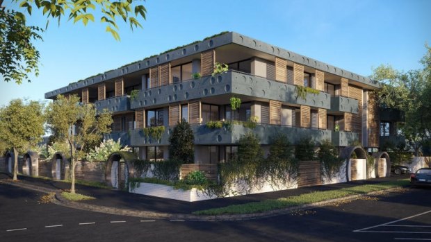 An artist's impression of the Steller apartments under development in Elwood. 