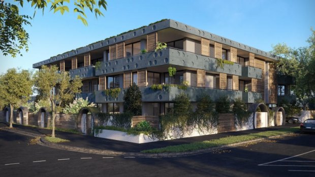 An artist's impression of the Steller apartments under development in Elwood. 
