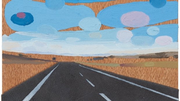 Martin Paull, The Lead Road to Cooma, 2016, oil on lead sheet on board.