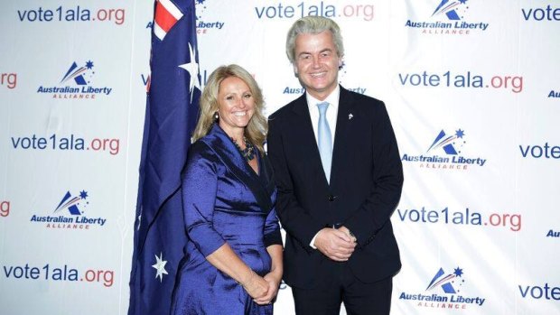 The ALA's NSW Senate candidate Kirralie Smith with Dutch anti-immigration politician Geert Wilders.