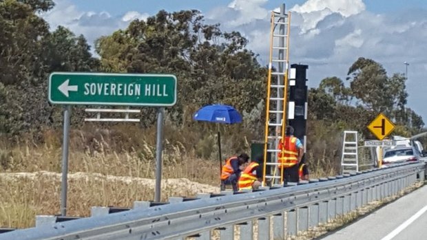 The new fixed camera being installed this week on Indian Ocean Drive. 