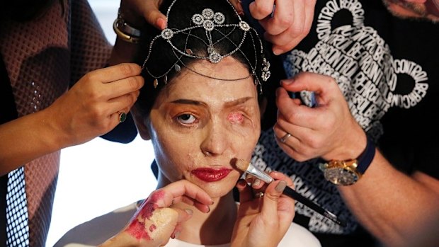 Reshma Quereshi preparing for her appearance at NYFW. 