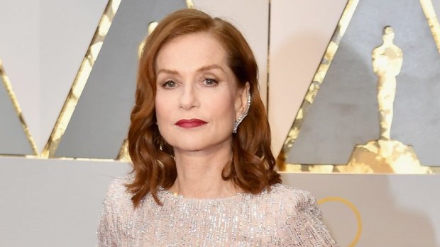 Isabelle Huppert attends this year's Academy Awards.
