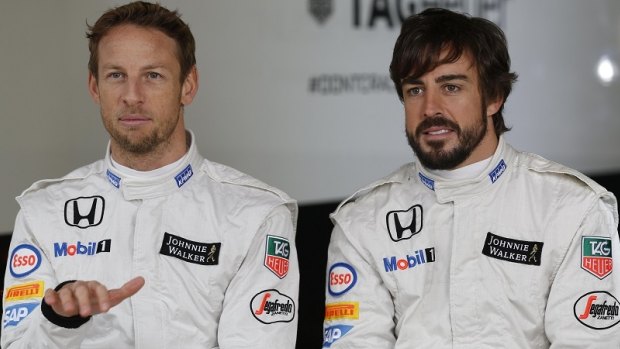 Jenson Button with McLaren teammate Fernando Alonso.