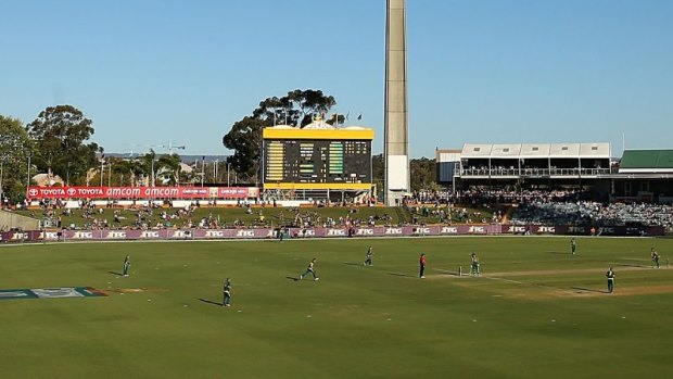 Sections of the sparse WACA Ground crowd on Sunday.
