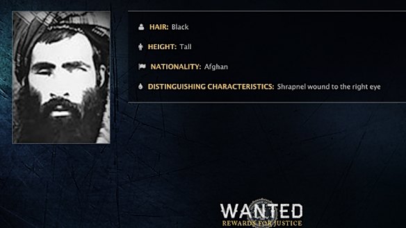 The FBI wanted poster for Taliban leader Mullah Omar.