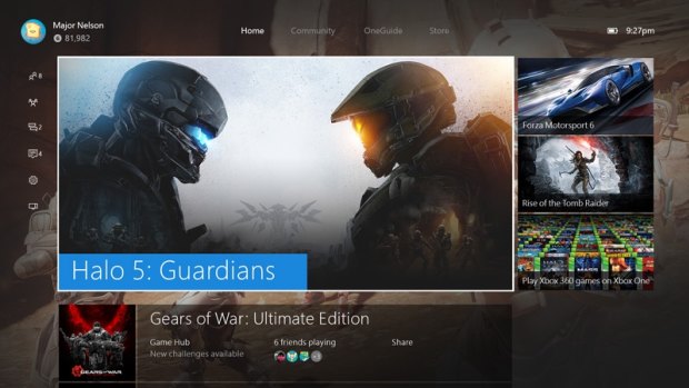 No more square panels: the new Xbox One splash screen.