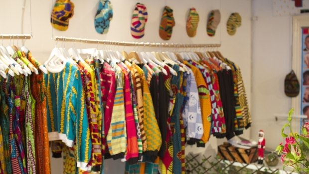 Yevu pop-up contains an eye-popping range of  printed cottons and hand-woven fabrics made in Ghana.