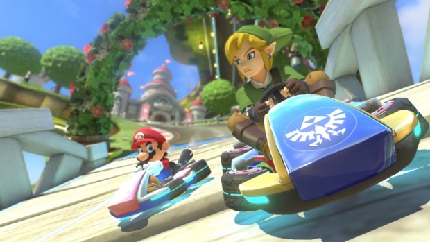 Rivals: After sitting side-by-side on Nintendo machines since 1987, Link and Mario are settling their differences on the track.