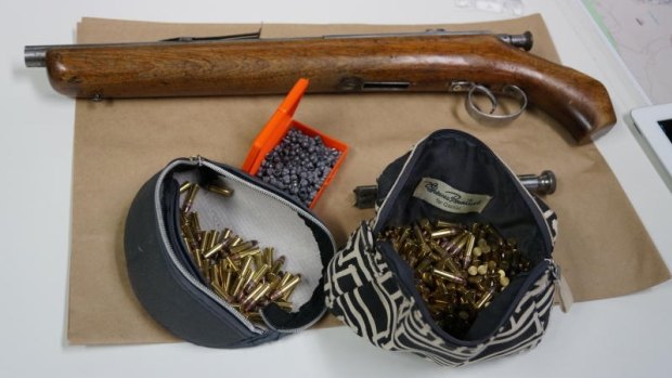 A sawn-off bolt action rifle and ammunition were recovered from a stolen Toyota Prada outside a home in Amaroo on Wednesday night. The car was stolen from Ngunnawal on August 10.