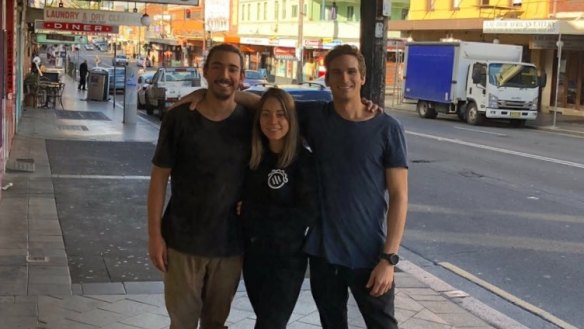 Alberto Ferreira (left) with Kysbel Castellanos and Andres Rodriguez at their new Enmore joint.