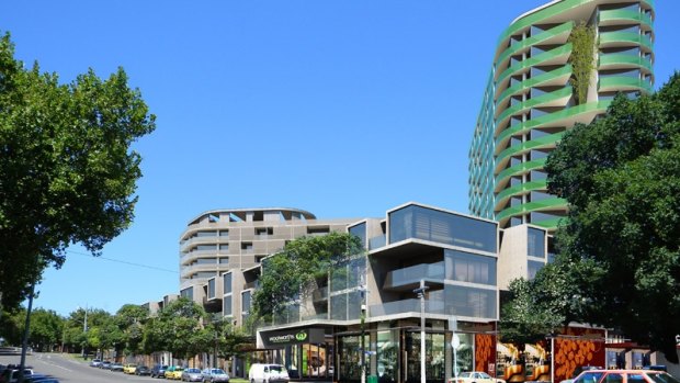 The proposed Woolworths and apartment developments in Canning Street, North Melbourne.