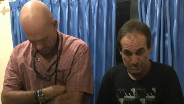 Briton David Fox (left) and Australian Giuseppe Serafino were arrested in in Bali in October last year.