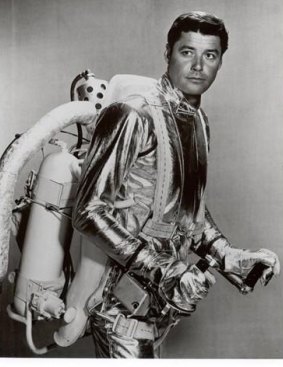 As seen on TV: John Robinson suited up with a fictional jetpack in 1965 for <i>Lost in Space</i>.
