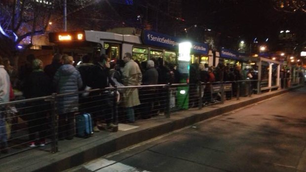 The train delays spilled out onto Melbourne's tram network as Metro encouraged evening commuters to find other ways of getting home.