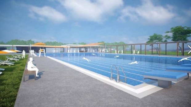 Artists impression of new Olympic pool promised for Pimpama.