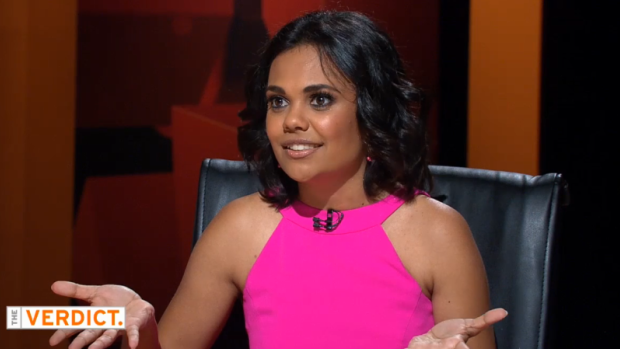 Miranda Tapsell appears on Channel 9's The Verdict. 