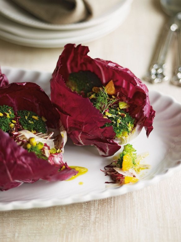 Damien Pignolet's broccoli, fennel and orange salad with pistachio nut vinaigrette.