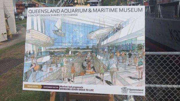 An early concept design for the Queensland aquarium - although the government expects a detailed concept within months.