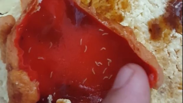 Perth woman claims maggots were crawling over her Coles frankfurters.