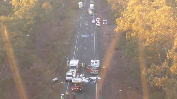 A man has been flown to hospital in a critical condition following a collision between two trucks.
