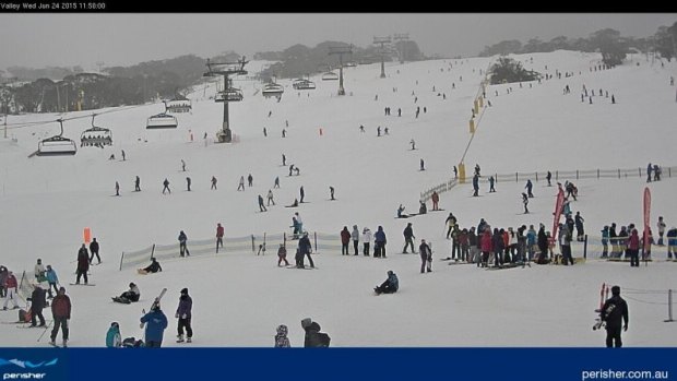 Much better conditions on Perisher's Front Valley on Wednesday.