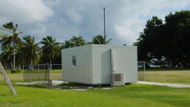 An innocuous looking building on Cocos Island housing a monitoring station