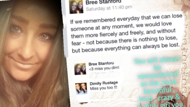 Just days before she was killed, Bree Stanford urged people to cherish each other because "we can lose someone at any moment".