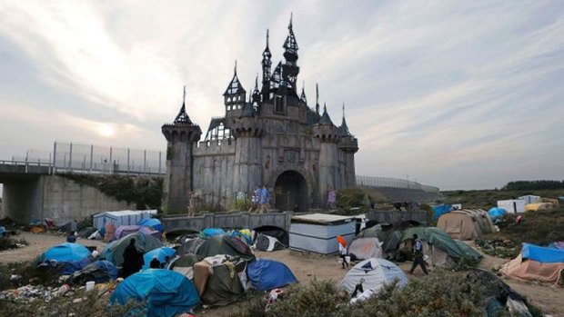 Banksy's art installation Dismaland has closed. This photo montage from the exhibit's website came with the "announcement' that timbers and fixtures will be donated to refugee camps for shelter.