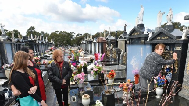 The family of Giuseppina Taranto Li Donni make their Mother’s Day pilgrimage to Fawkner Cemetery.