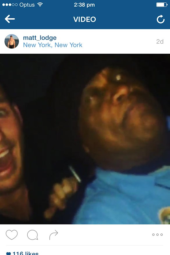 Matthew Lodge in a cab in in New York City.