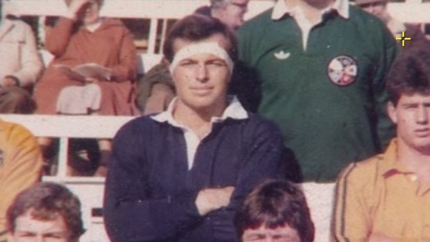 A screen grab showing Tony Abbott at an Oxford v Cambridge invitational match in 1981.