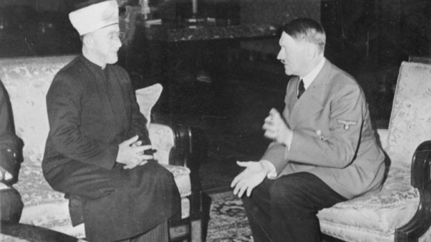 Haj Amin al-Husseini meeting Hitler in Berlin in November 1941.