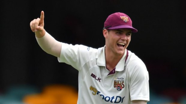 Work in progress: Queensland's Mitchell Swepson is one of the few ready replacements for Nathan Lyon should the worst happen.