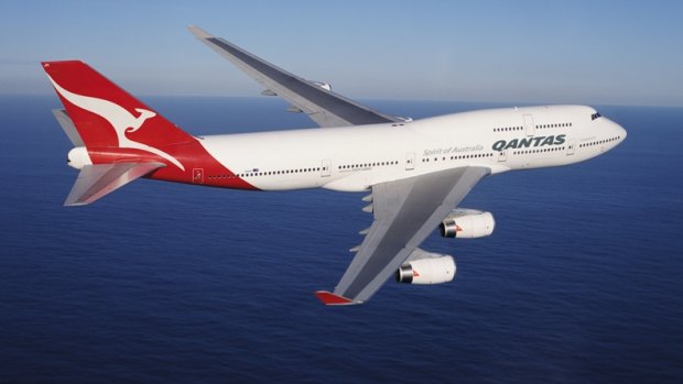Tired? A Qantas Boeing 747-400.