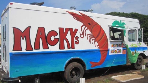 The North Shore has many food trucks serving up fresh, local shrimp.