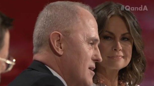 Malcolm Turnbull and Lisa Wilkinson on Q&A. 