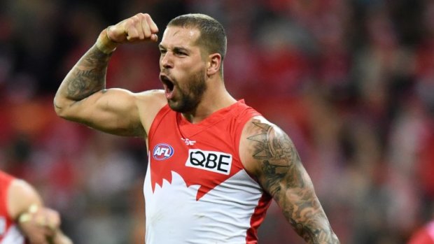 Swans star Lance Franklin during the win over the Giants on Saturday.